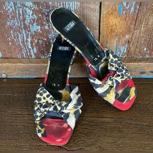 Vintage Stuart Weitzman colorful Animal Print Kitten Heels